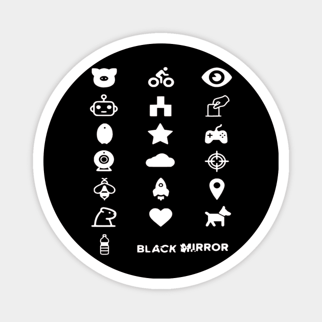 Black Mirror Icons Magnet by OtakuPapercraft